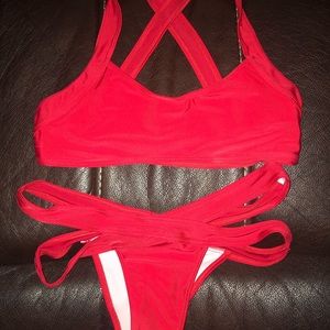 Strappy Red Zaful bikini